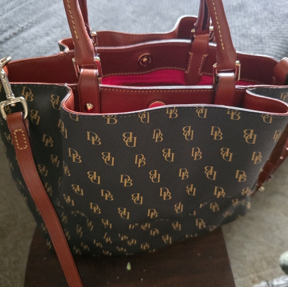 Dooney & Bourke Handbags - Brown and Black Designer Tote Bag